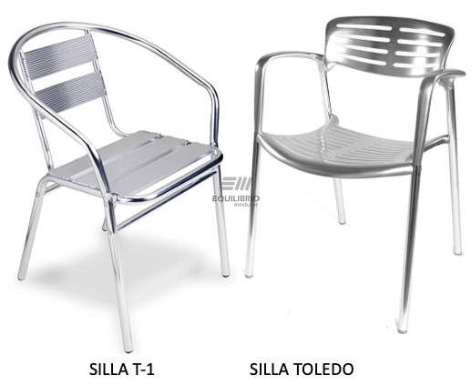 EQU-PAULINA: SILLA ALUMINIO /T-1 y TOLEDO :: Equilibrio Modular - Amplio catalogo en muebles y mobiliario de oficina para todo Mexico.